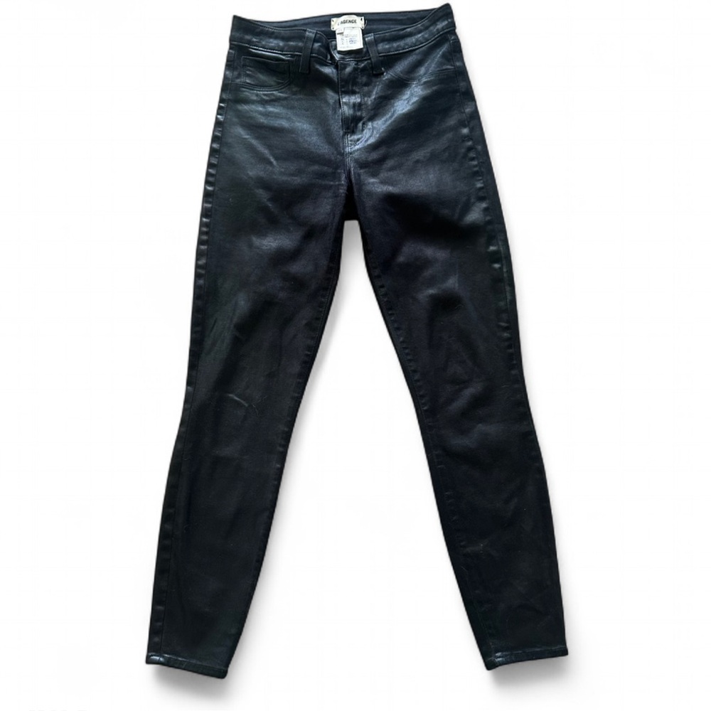 L'AGENCE Black Coated Skinny Jeans